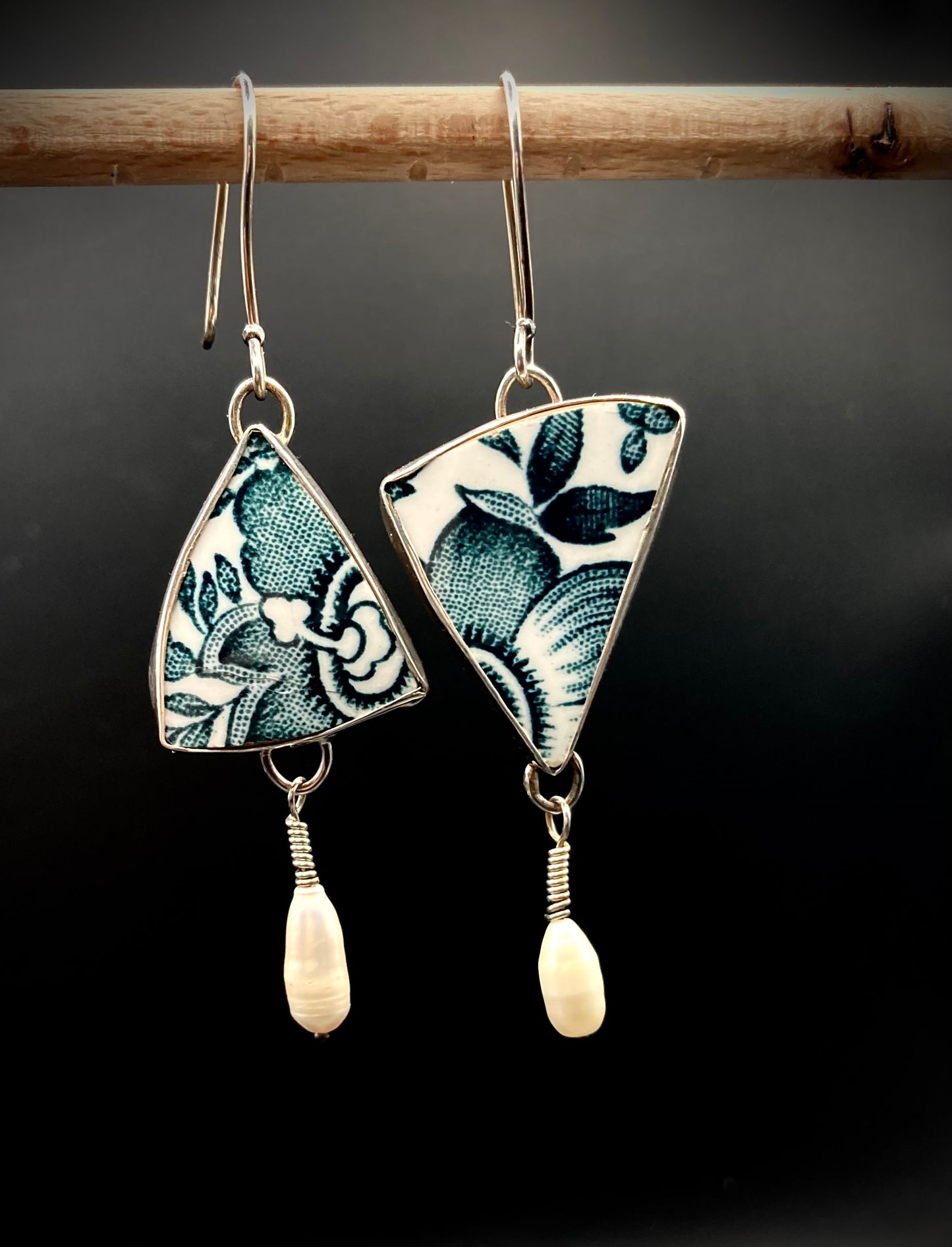 English pottery earrings