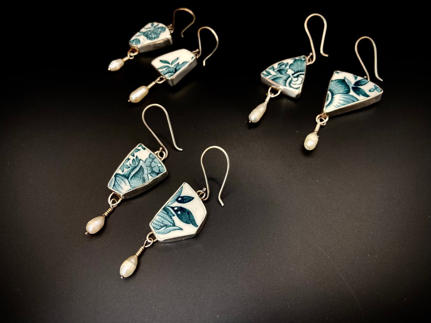 English pottery earrings