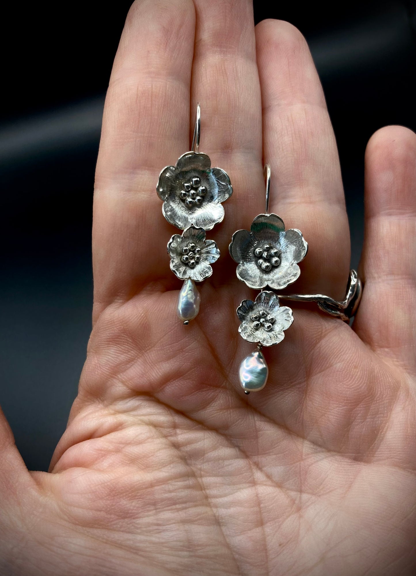 Sakura flower earrings