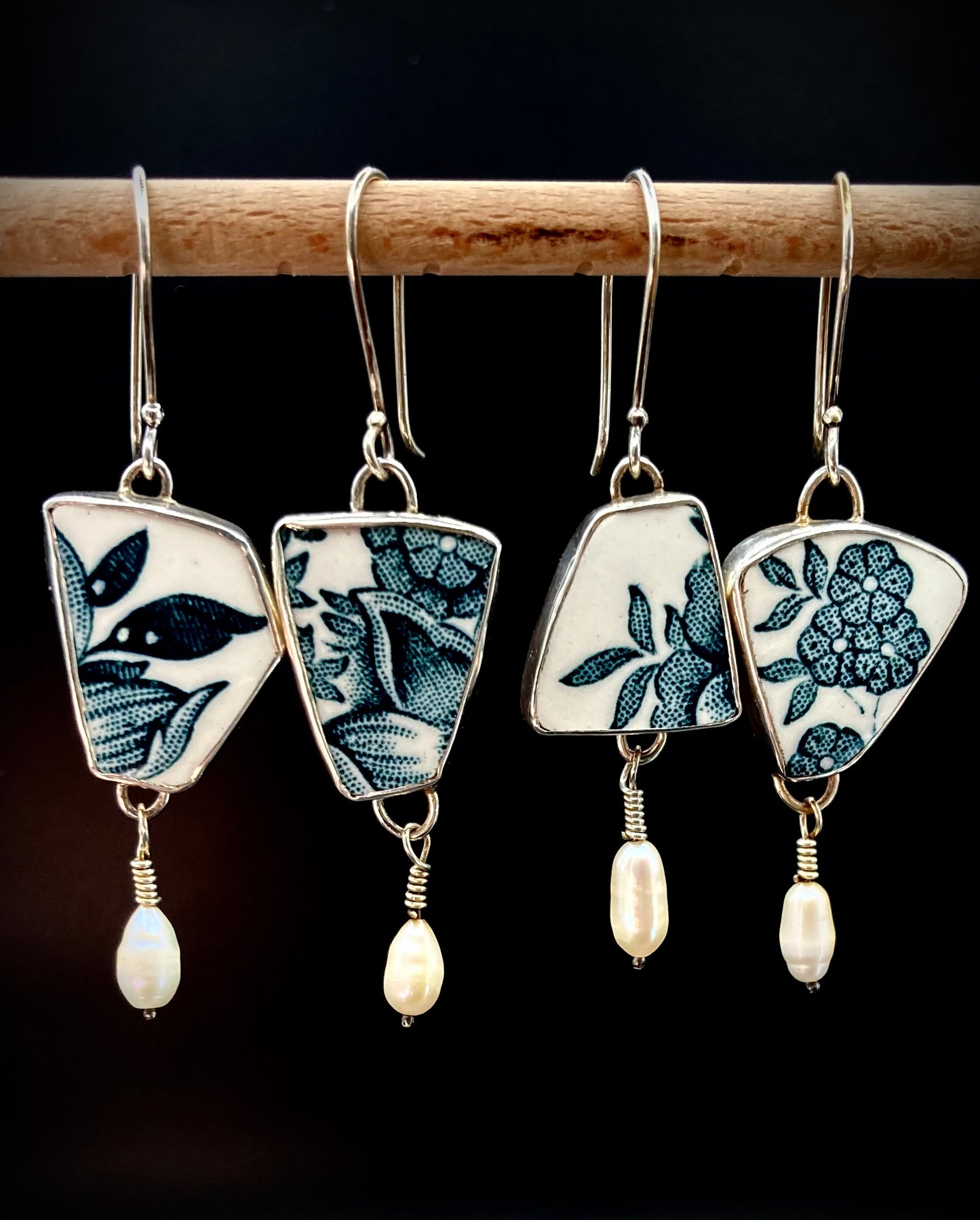 English pottery earrings