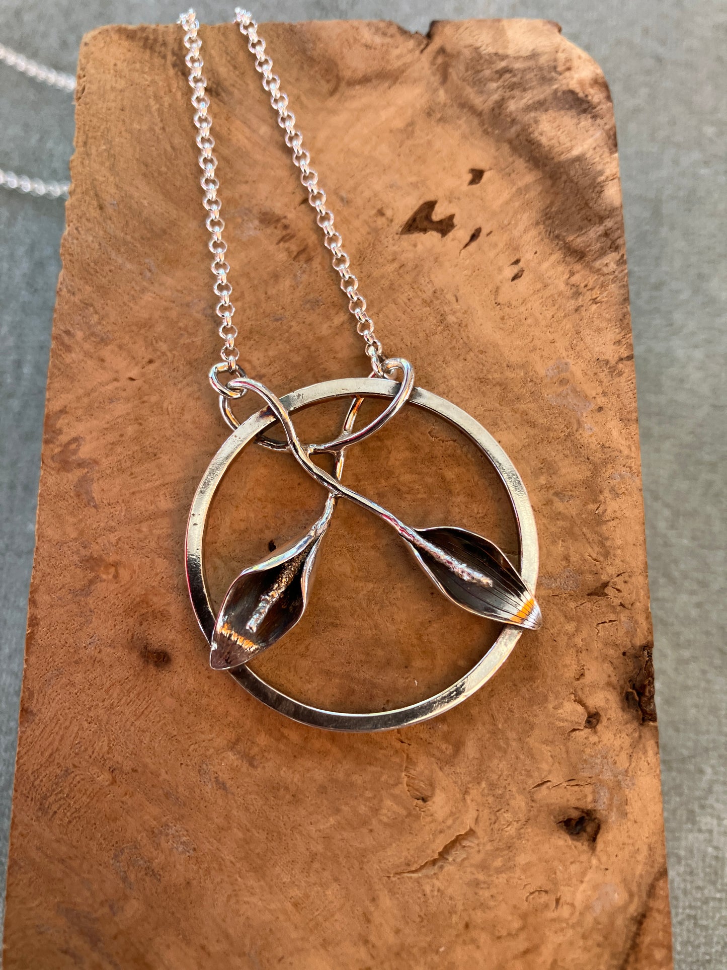 Double peace lily necklace