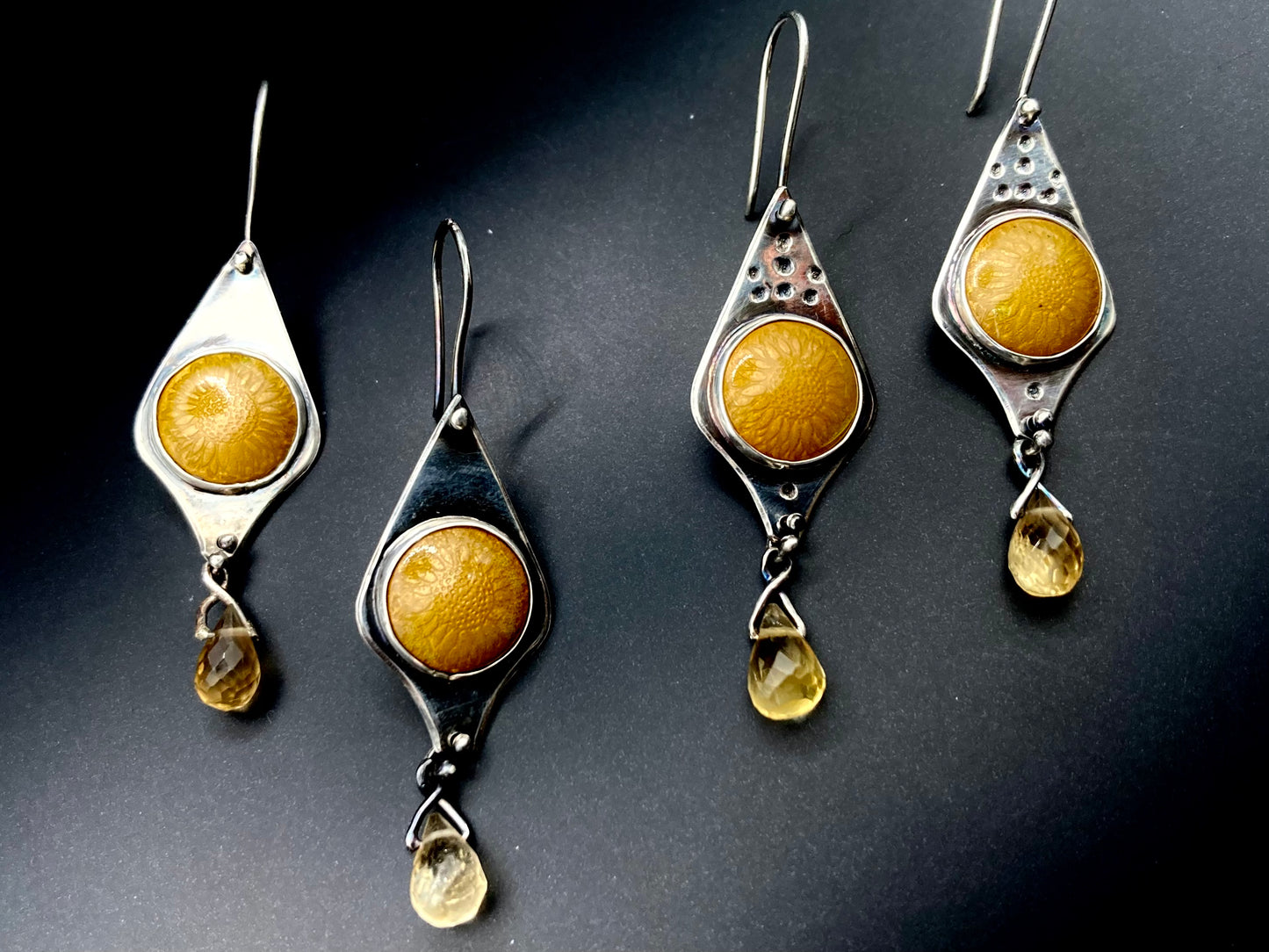 Sunflower citrine earrings